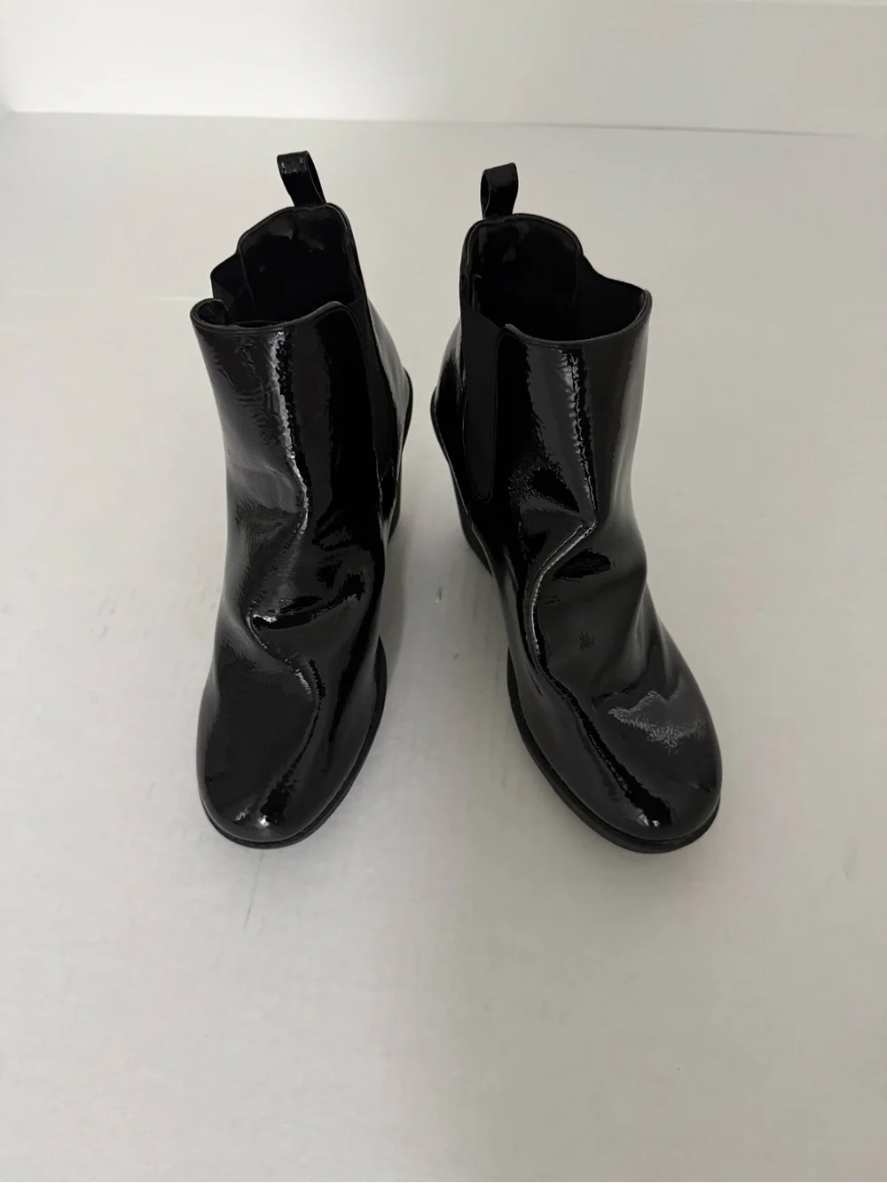 mark. Black Patent Ankle Booties Size 10